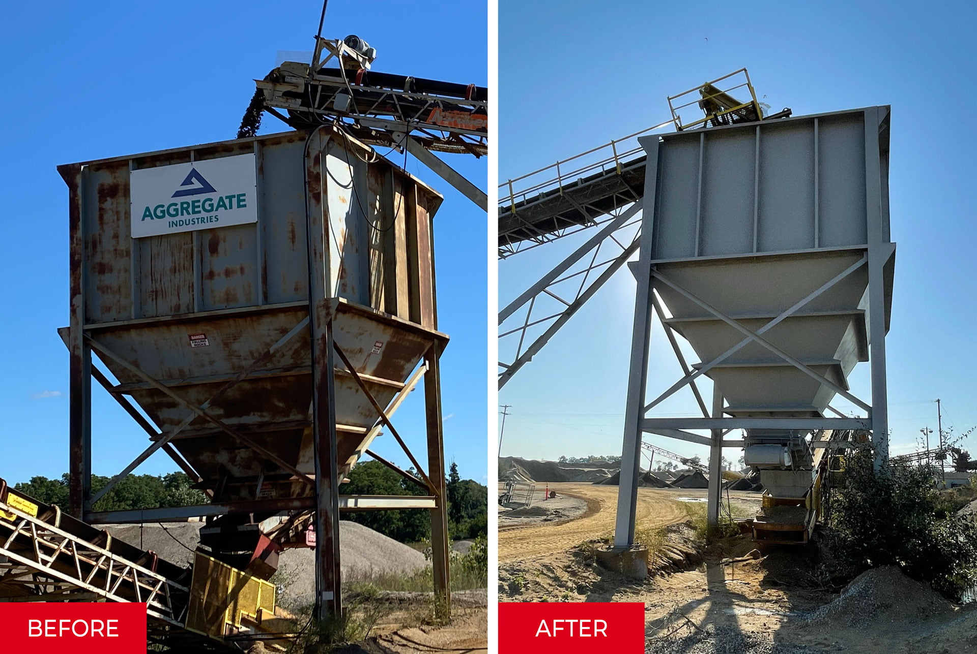 Bin Before and After Industrial Painting
